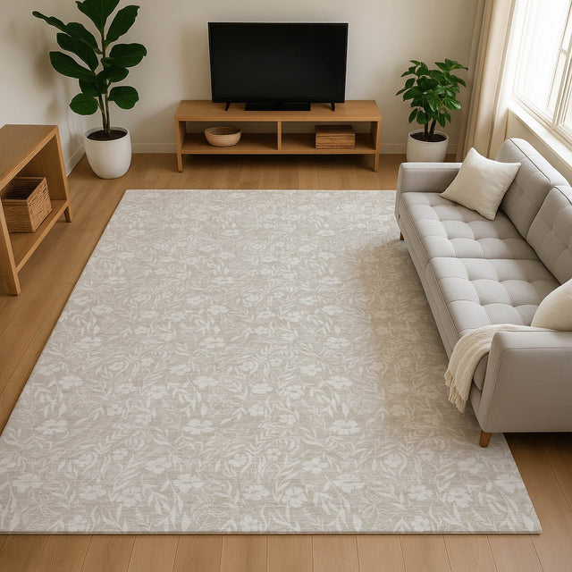 Dalyn Soft Essentials SE4 Beige Rug shown in a room
