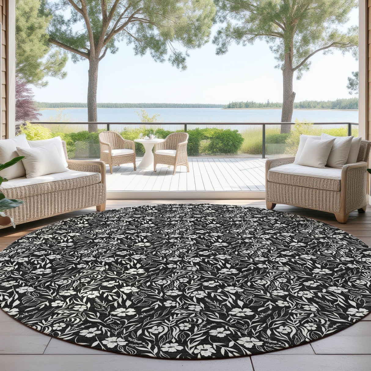 Dalyn Soft Essentials SE4 Black Rug outdoor lifestyle image