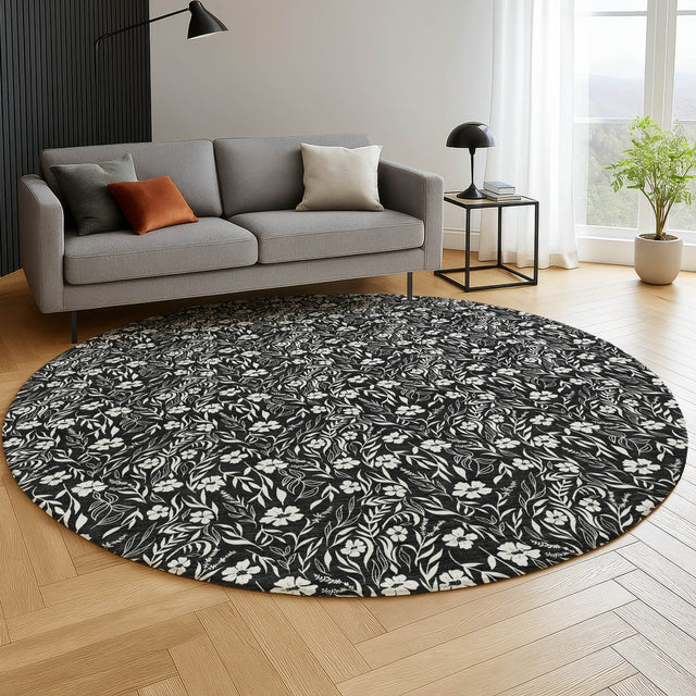 Dalyn Soft Essentials SE4 Black Rug shown in a room