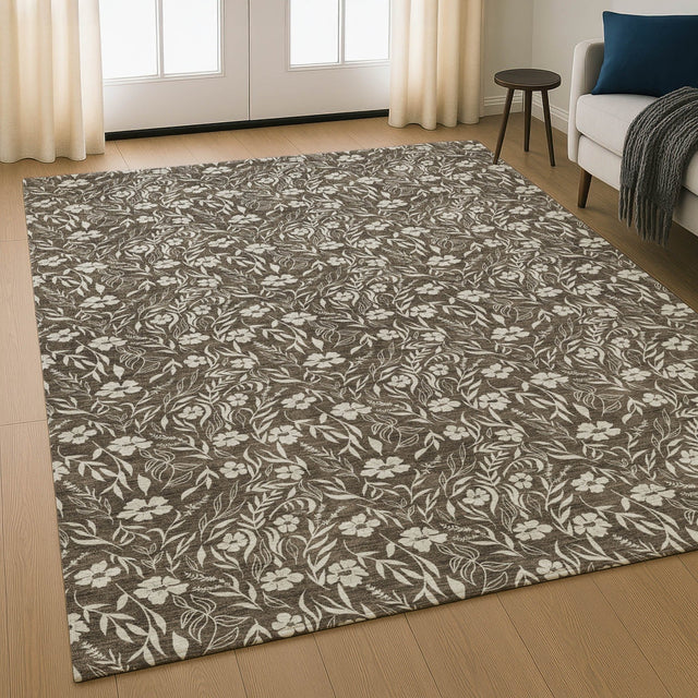 Dalyn Soft Essentials SE4 Chocolate Rug shown in a room