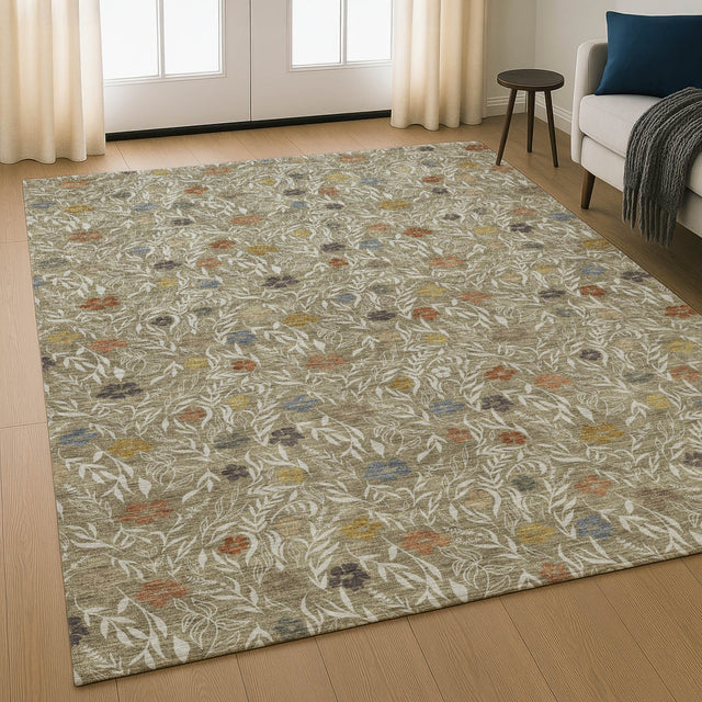 Dalyn Soft Essentials SE4 Coffee Rug shown in a room