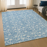 Dalyn Soft Essentials SE4 Denim Rug shown in a room