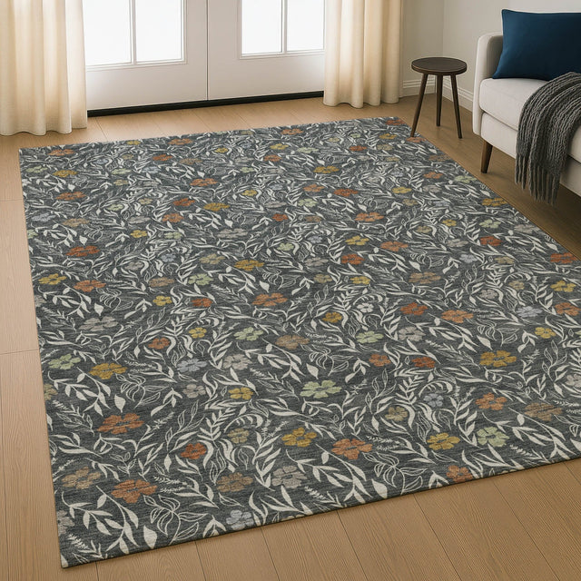 Dalyn Soft Essentials SE4 Graphite Rug shown in a room