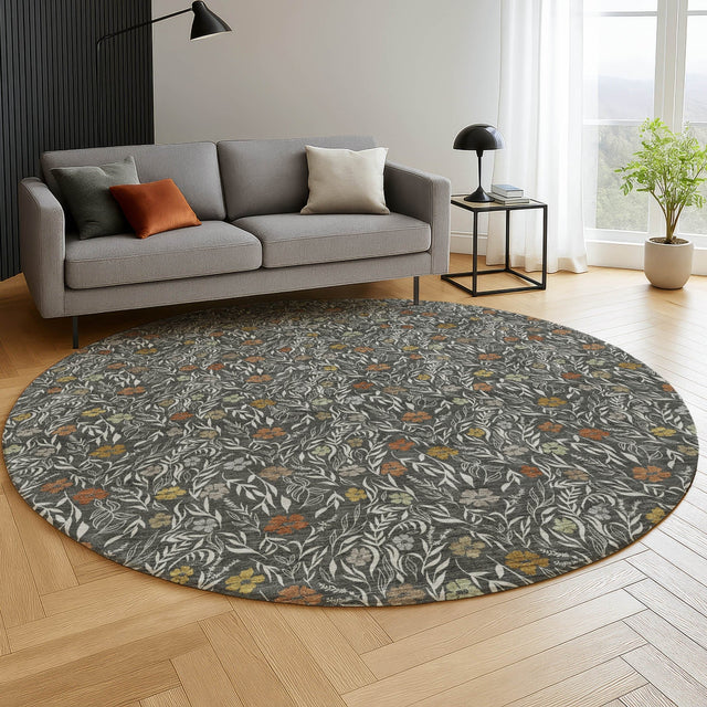 Dalyn Soft Essentials SE4 Graphite Rug shown in a room
