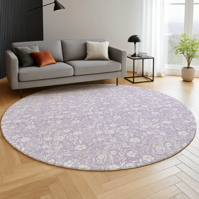 Dalyn Soft Essentials SE4 Lavender Rug shown in a room