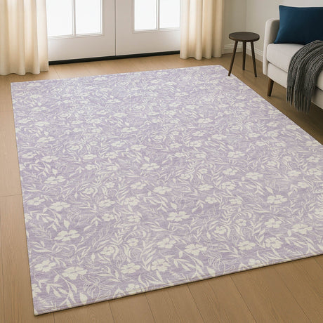 Dalyn Soft Essentials SE4 Lavender Rug shown in a room