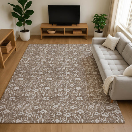 Dalyn Soft Essentials SE4 Mocha Rug shown in a room