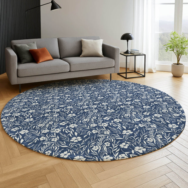 Dalyn Soft Essentials SE4 Navy Rug shown in a room