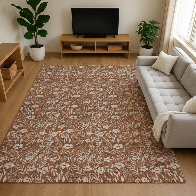 Dalyn Soft Essentials SE4 Paprika Rug shown in a room