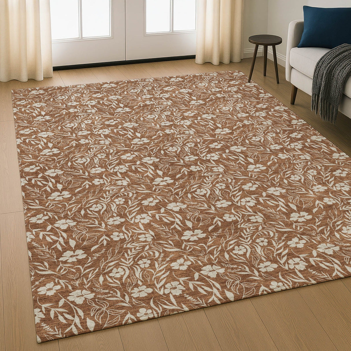 Dalyn Soft Essentials SE4 Paprika Rug shown in a room