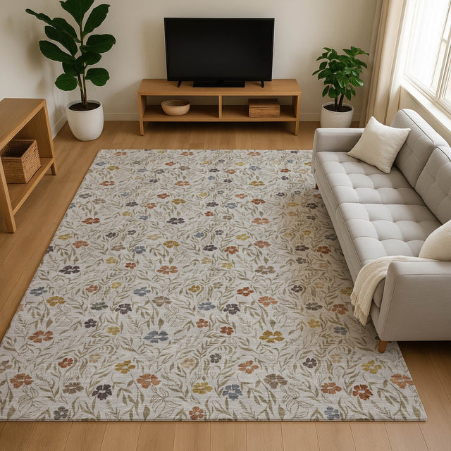 Dalyn Soft Essentials SE4 Pearl Rug shown in a room