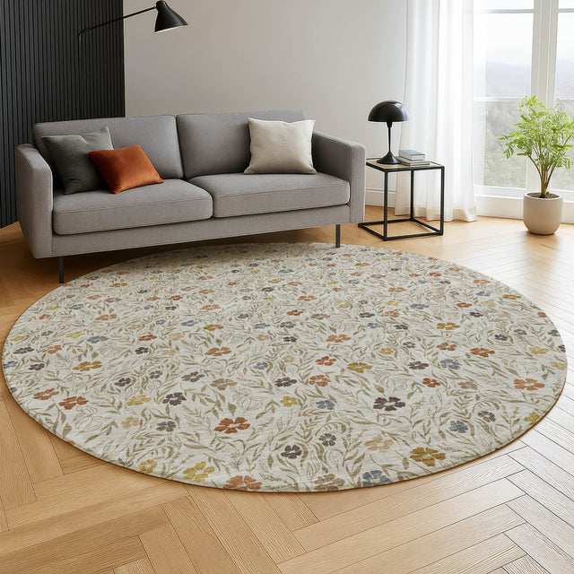 Dalyn Soft Essentials SE4 Pearl Rug shown in a room