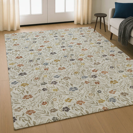 Dalyn Soft Essentials SE4 Pearl Rug shown in a room