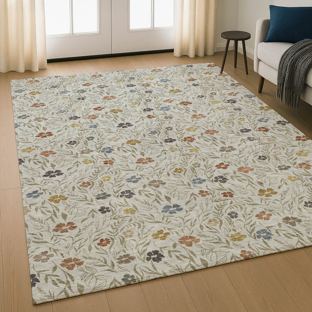 Dalyn Soft Essentials SE4 Pearl Rug shown in a room