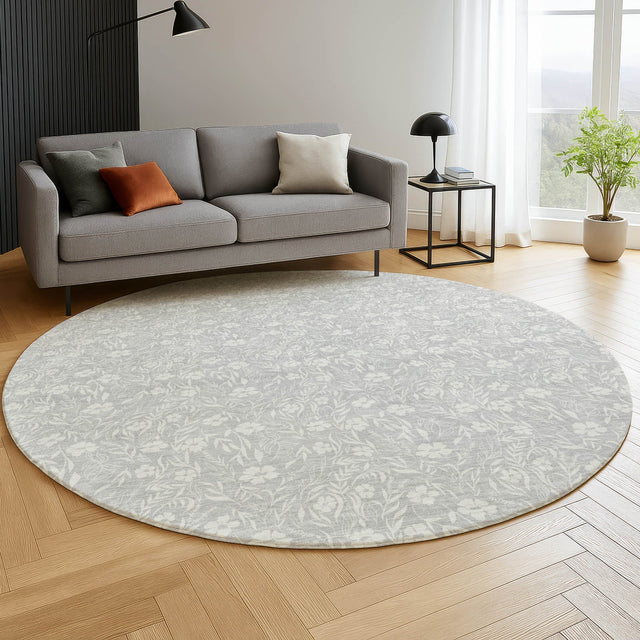 Dalyn Soft Essentials SE4 Silver Rug shown in a room