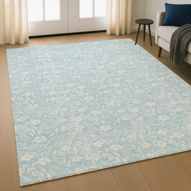 Dalyn Soft Essentials SE4 Sky Rug shown in a room