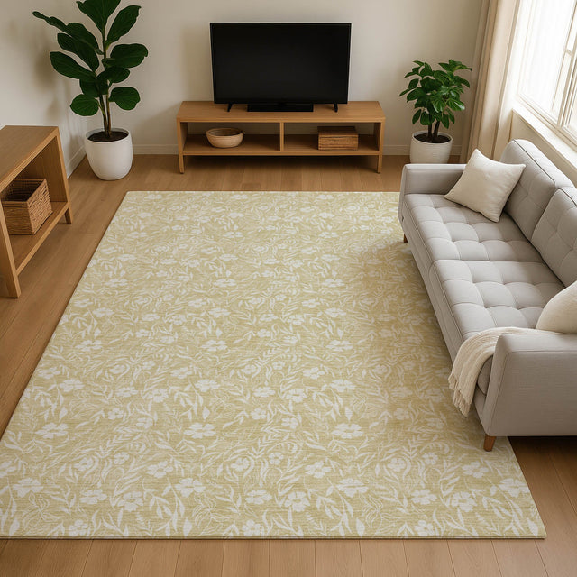 Dalyn Soft Essentials SE4 Wheat Rug shown in a room