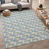 Dalyn Soft Essentials SE5 Blue Rug shown in a room