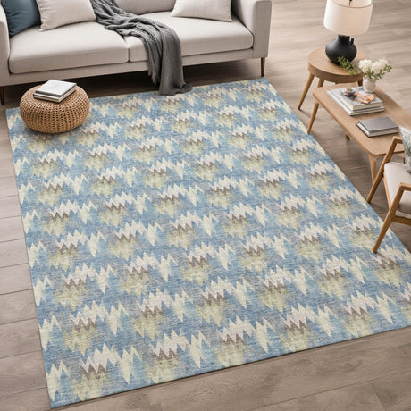 Dalyn Soft Essentials SE5 Blue Rug shown in a room