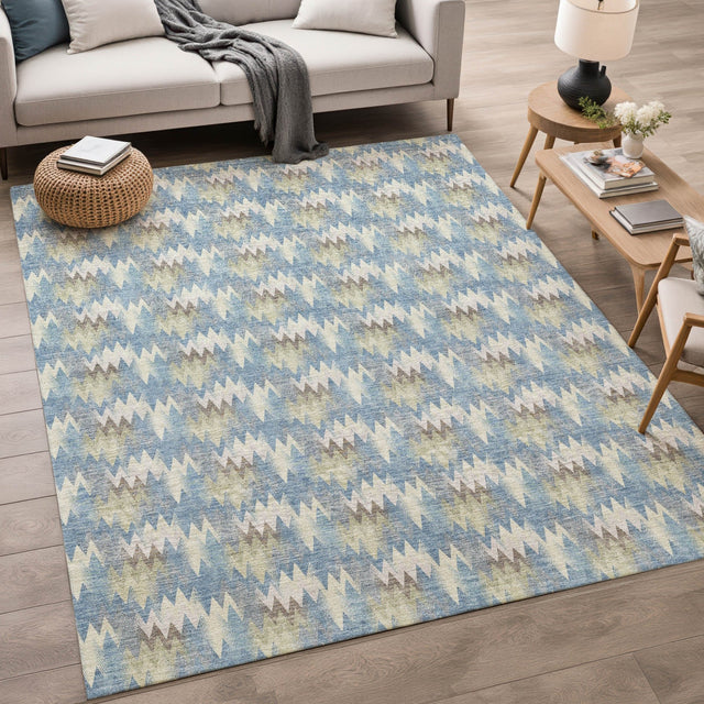 Dalyn Soft Essentials SE5 Blue Rug shown in a room