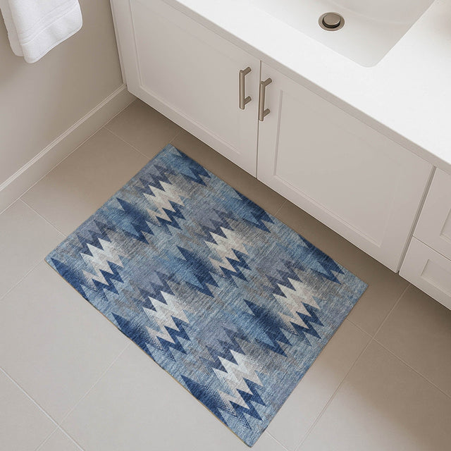 Dalyn Soft Essentials SE5 Denim Rug shown in a room