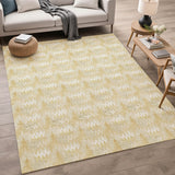 Dalyn Soft Essentials SE5 Gold Rug shown in a room