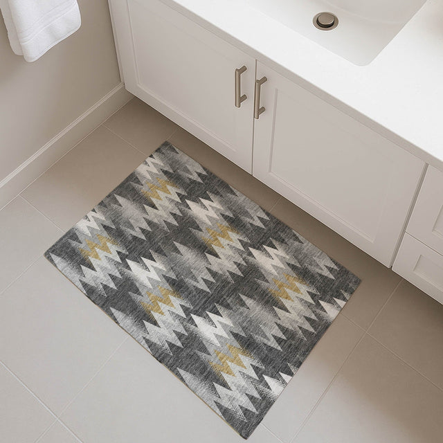 Dalyn Soft Essentials SE5 Graphite Rug shown in a room