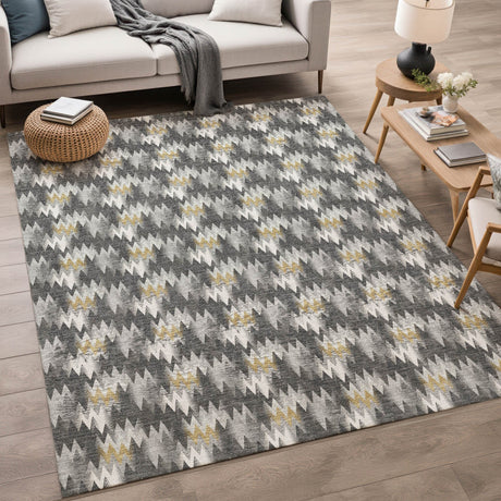Dalyn Soft Essentials SE5 Graphite Rug shown in a room