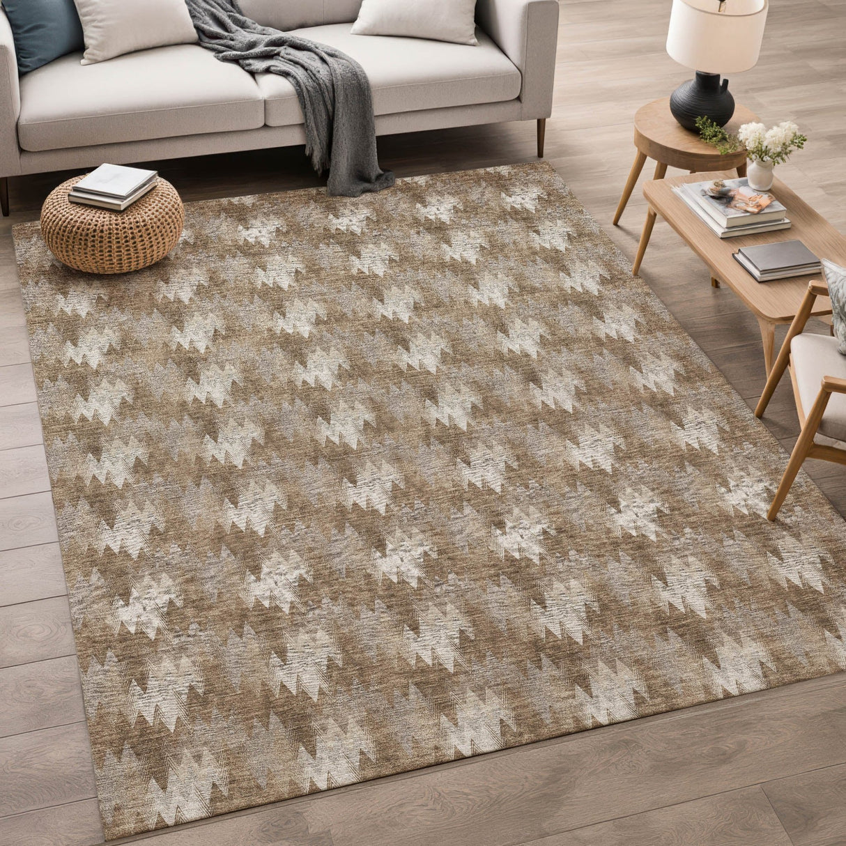 Dalyn Soft Essentials SE5 Mocha Rug shown in a room