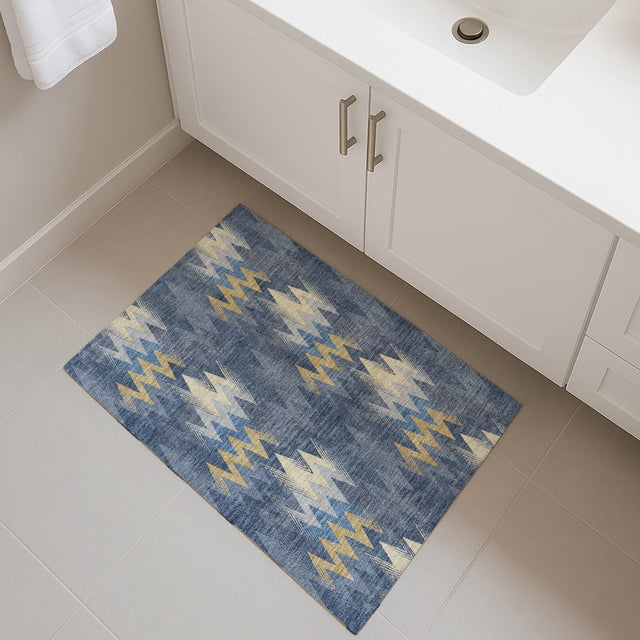 Dalyn Soft Essentials SE5 Navy Rug shown in a room
