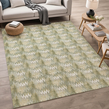 Dalyn Soft Essentials SE5 Olive Rug shown in a room