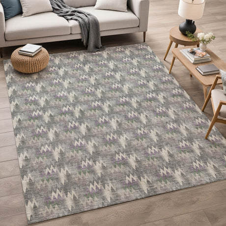 Dalyn Soft Essentials SE5 Pewter Rug shown in a room