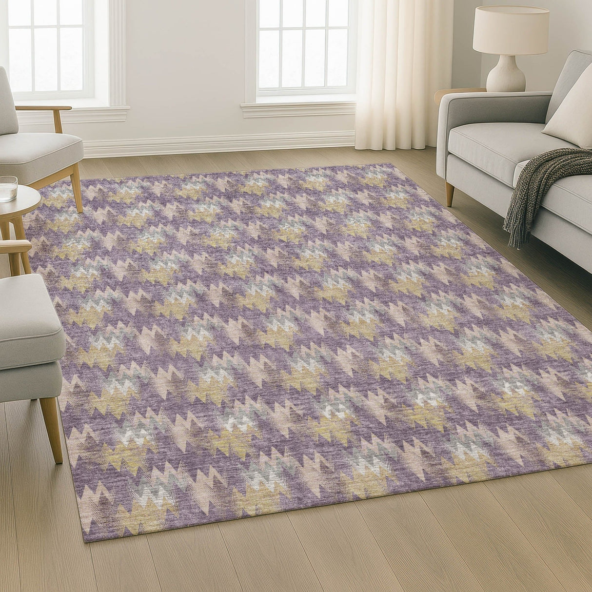 Dalyn Soft Essentials SE5 Plum Rug shown in a room