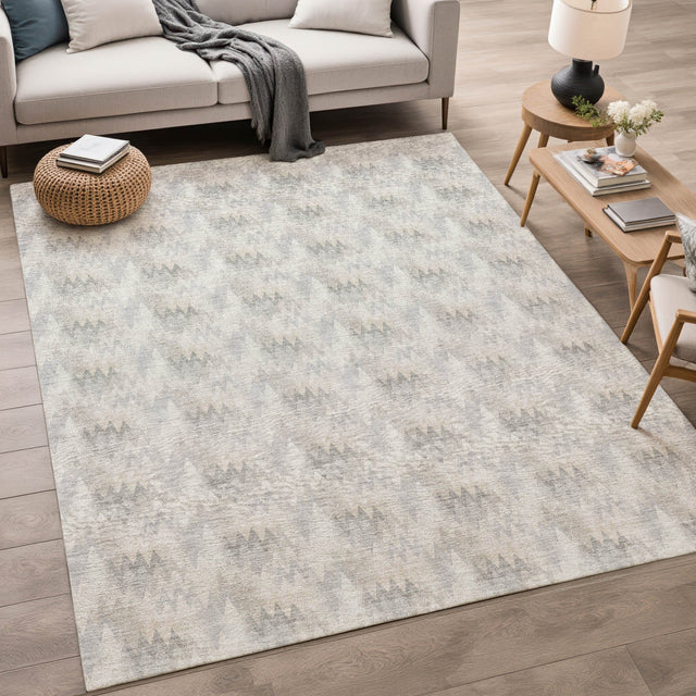Dalyn Soft Essentials SE5 Silver Rug shown in a room
