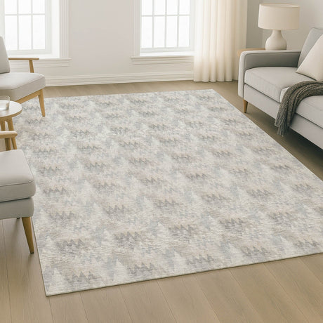 Dalyn Soft Essentials SE5 Silver Rug shown in a room