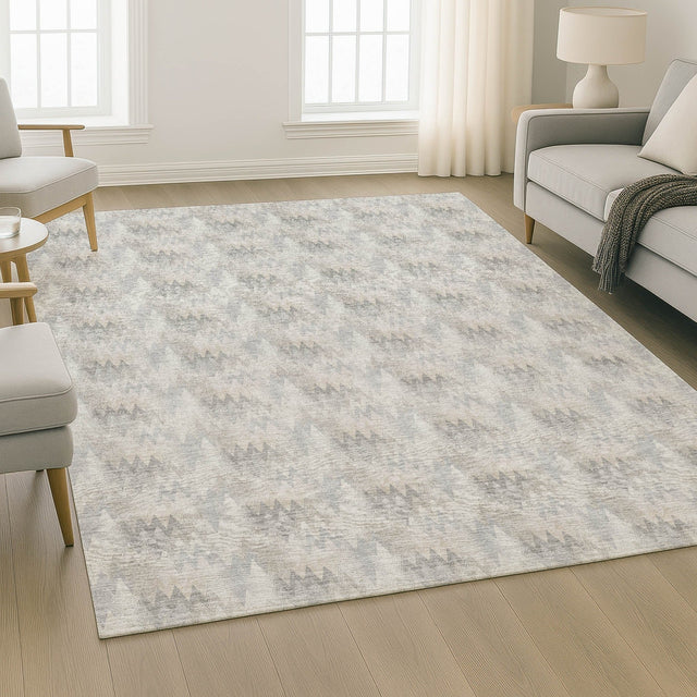 Dalyn Soft Essentials SE5 Silver Rug shown in a room