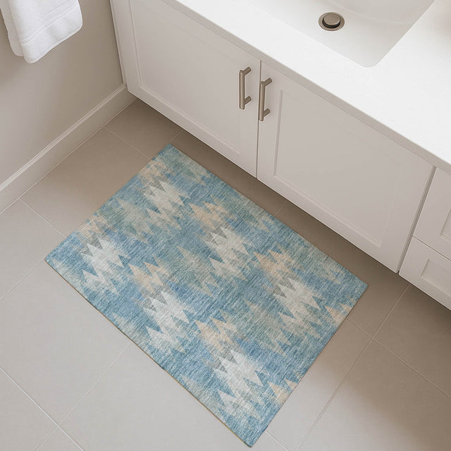 Dalyn Soft Essentials SE5 Teal Rug shown in a room