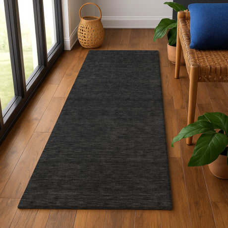 Dalyn Soft Essentials SE6 Black Rug shown in a room