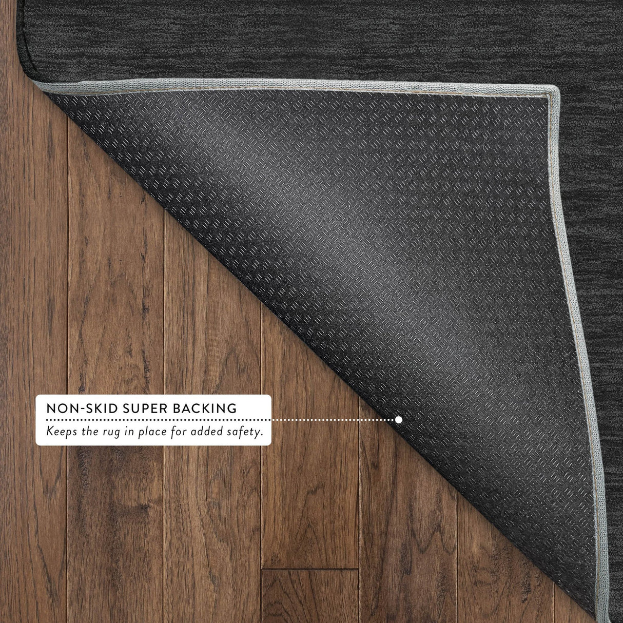 Dalyn Soft Essentials SE6 Black Rug backing detail