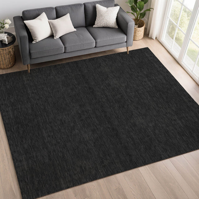 Dalyn Soft Essentials SE6 Black Rug shown in a room