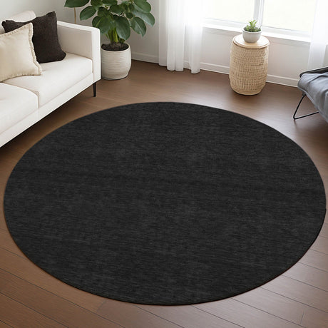 Dalyn Soft Essentials SE6 Black Rug shown in a room