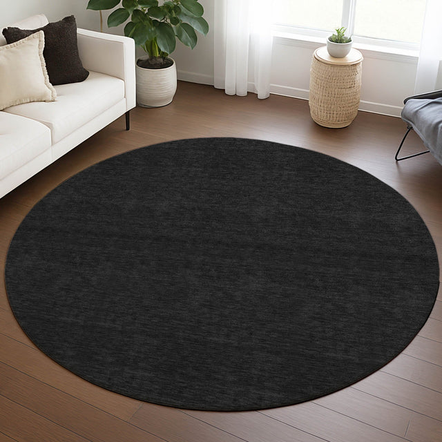 Dalyn Soft Essentials SE6 Black Rug shown in a room