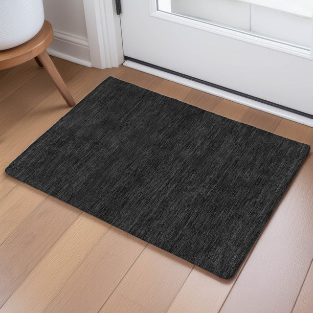 Dalyn Soft Essentials SE6 Black Rug shown in a room