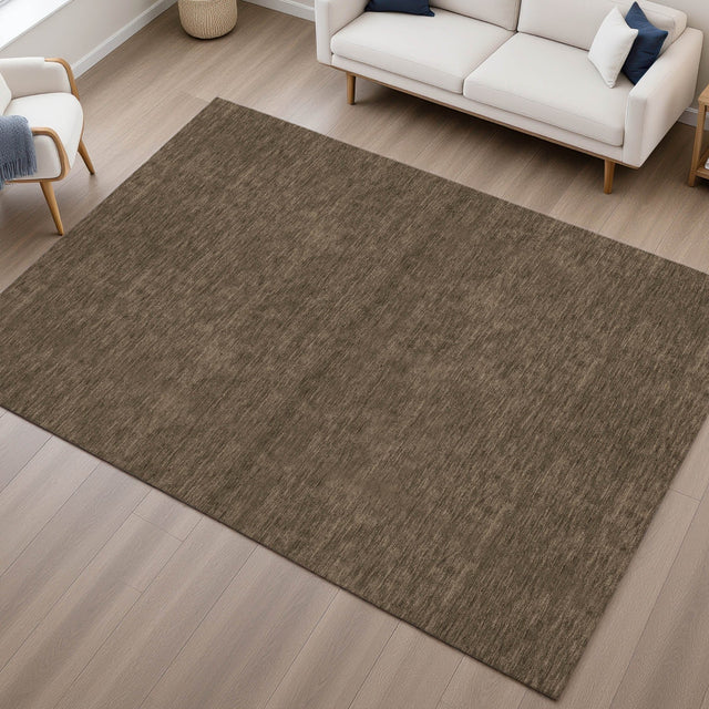 Dalyn Soft Essentials SE6 Chocolate Rug shown in a room