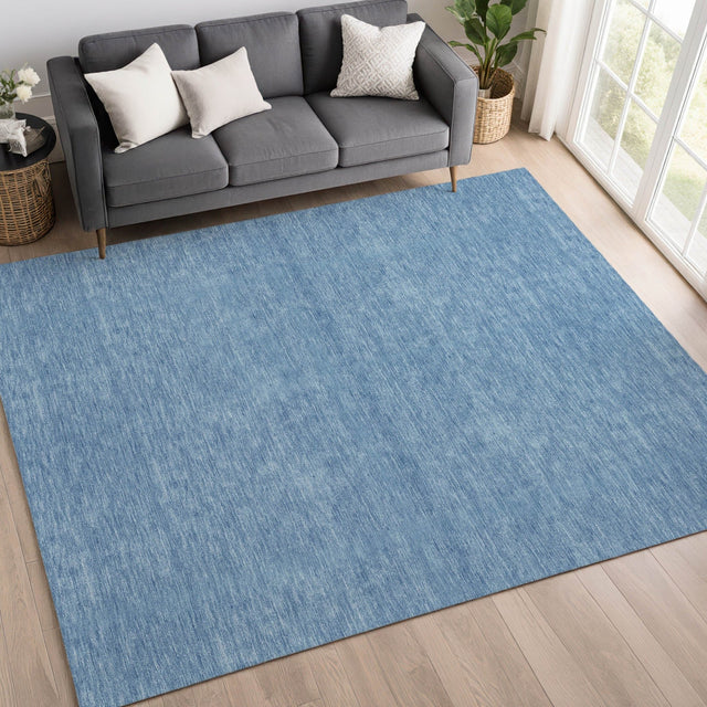 Dalyn Soft Essentials SE6 Denim Rug shown in a room