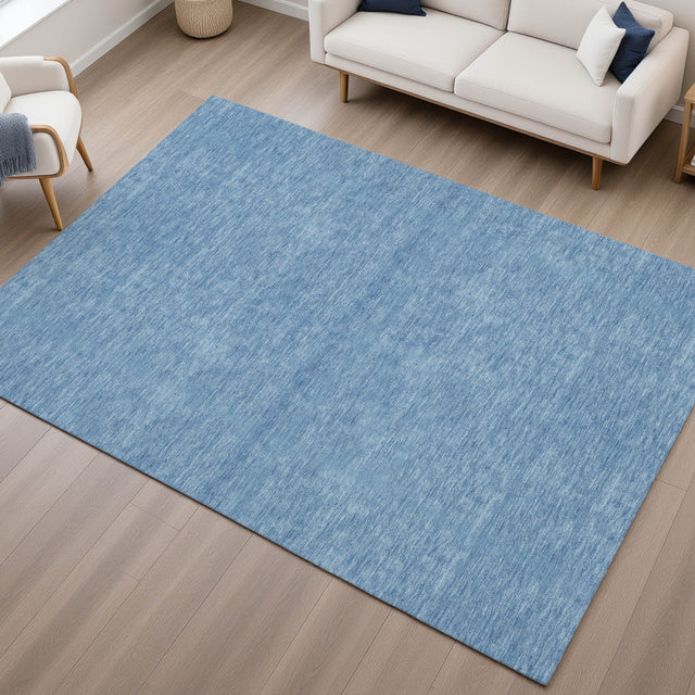 Dalyn Soft Essentials SE6 Denim Rug shown in a room