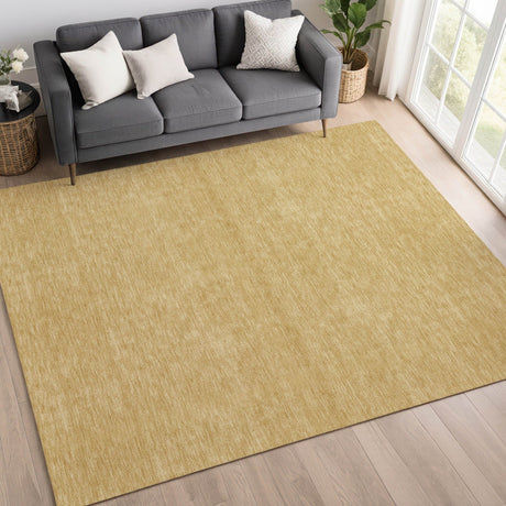 Dalyn Soft Essentials SE6 Gold Rug shown in a room