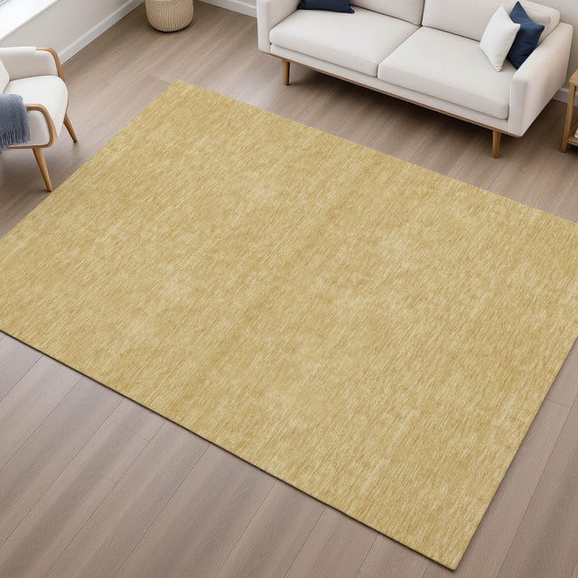 Dalyn Soft Essentials SE6 Gold Rug shown in a room