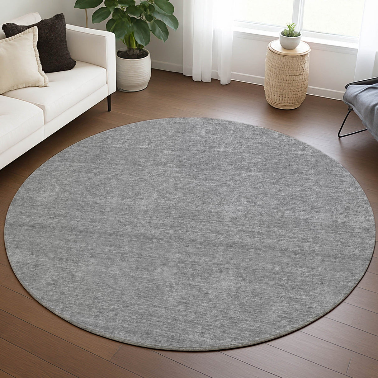 Dalyn Soft Essentials SE6 Gray Rug shown in a room