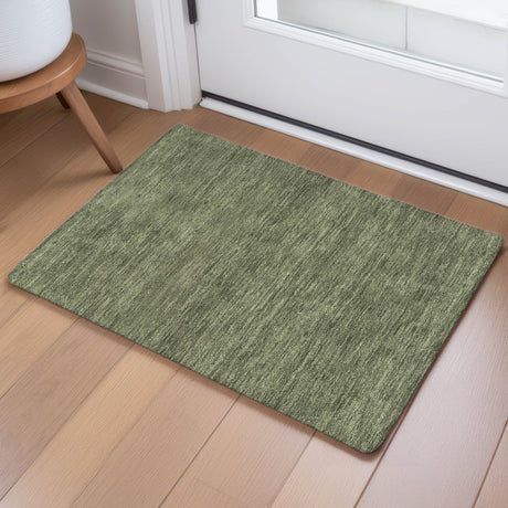 Dalyn Soft Essentials SE6 Olive Rug shown in a room